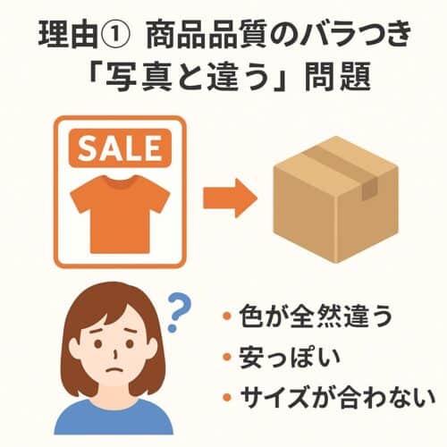 商品品質のバラつきと「写真と違う」問題