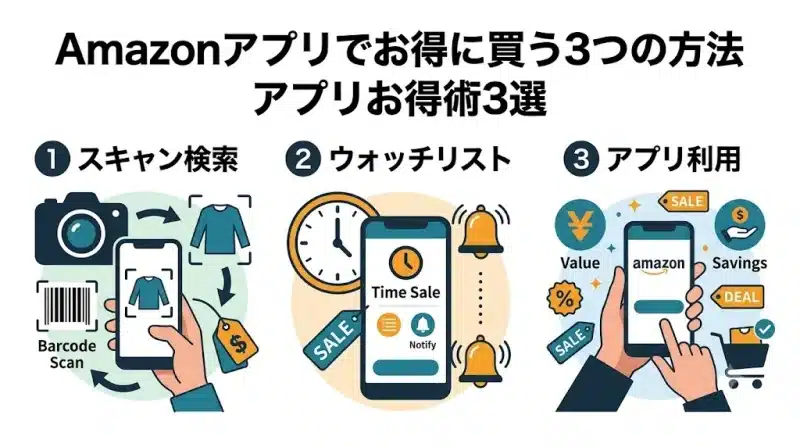 amazon アプリ お得に買い物をする3つの方法