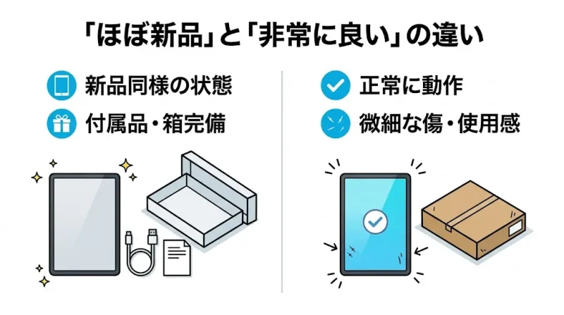 amazon アウトレット コンディション4段階「ほぼ新品」「非常に良い」の違い