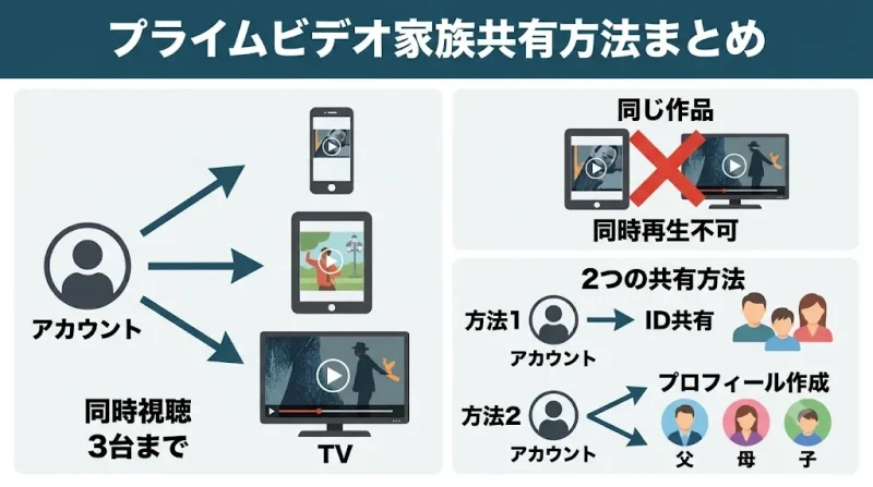 amazon プライムビデオ 家族で共有する方法